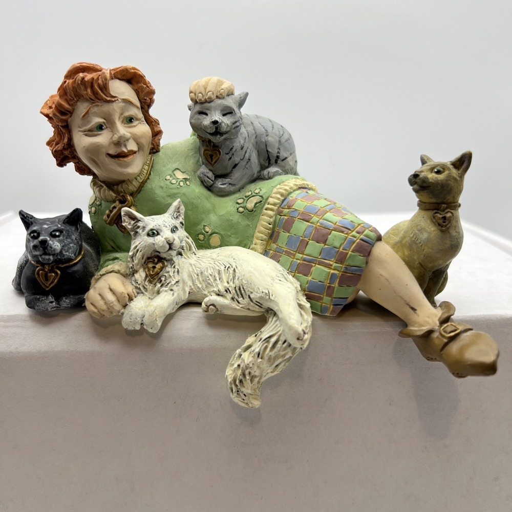 LADY KEEPER of the CATS - SHELF SITTER  Shenandoah Designs- no box, no paperwork